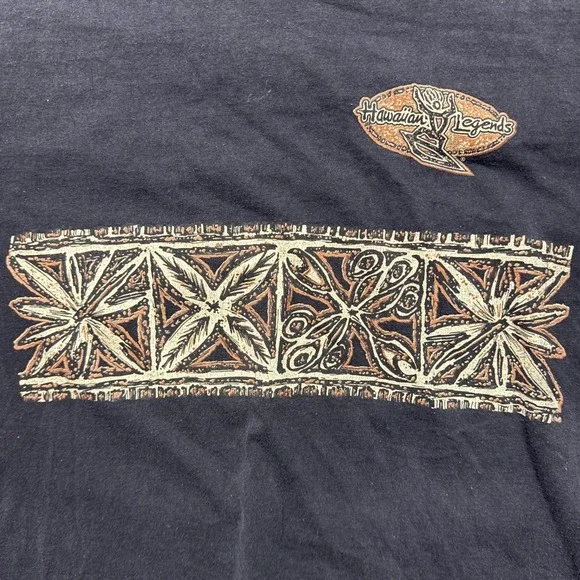 Vintage Hawaiian Legends T Shirt Black Graphic Print Made in USA‎ Mens Size XL - Picture 2 of 7